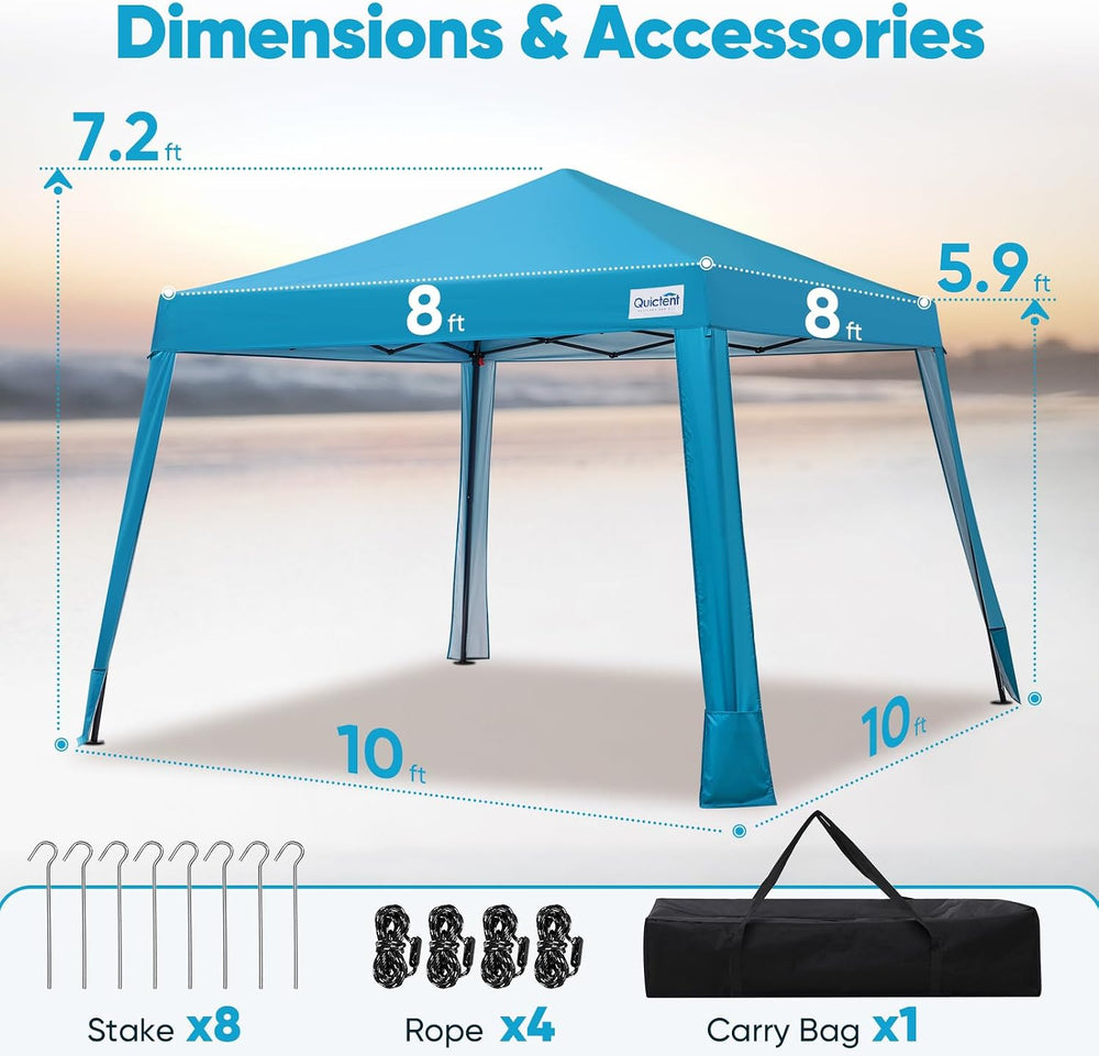 Quictent 10x10 Slant Leg Pop Up Canopy Tent