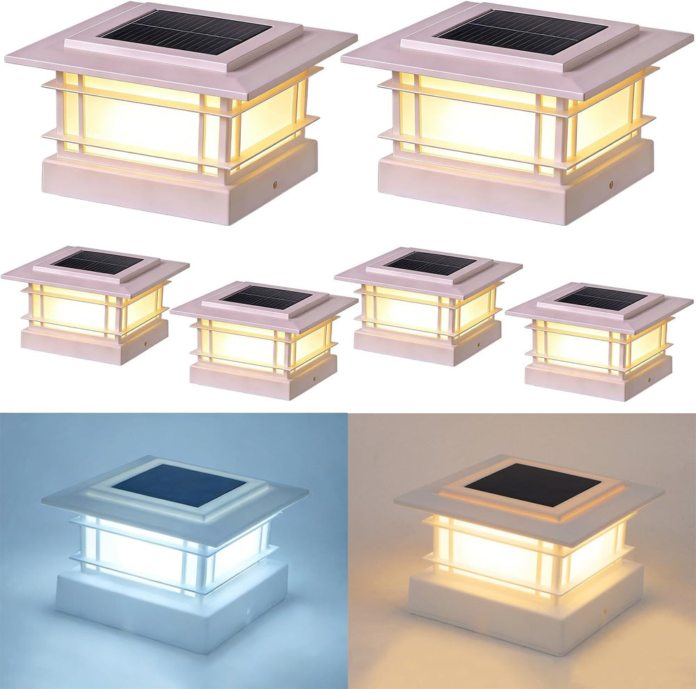 Dynaming 4x4 Solar Post Cap Lights Outdoor with 2 Color Mode, 6 Pack Fence Po...