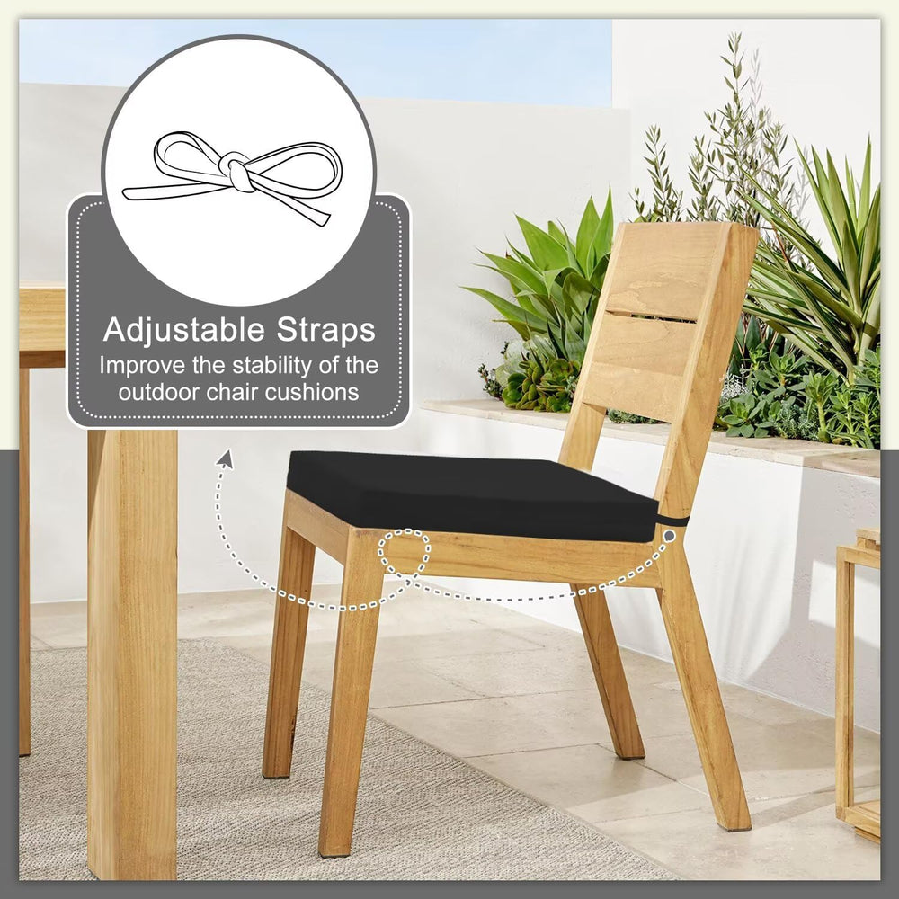 Cozyide Outdoor Chair Cushions, Waterproof Patio Seat Cushions with Adjustabl...