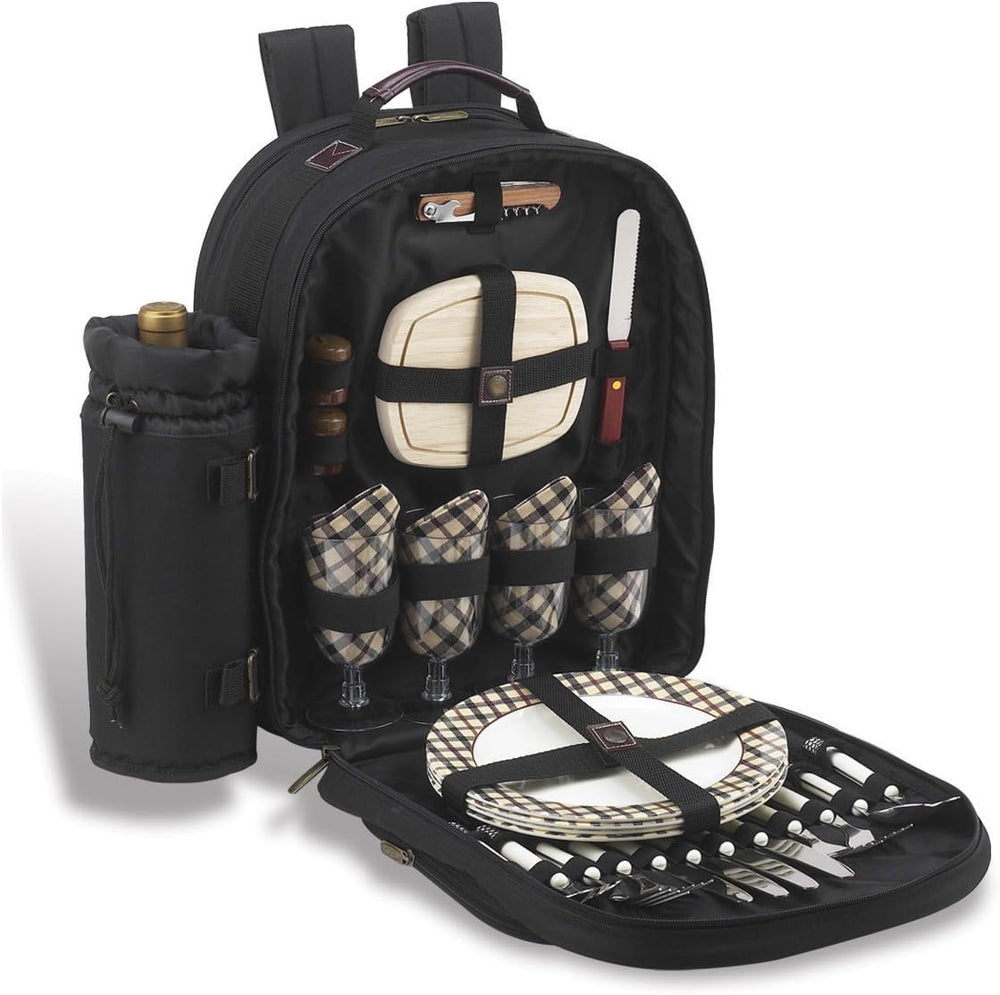Picnic at Ascot Orginal Equipped 4 Person Picnic Backpack with Cooler & I...