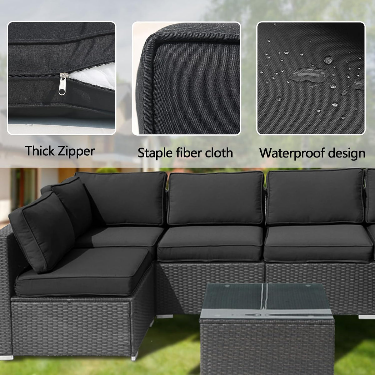 14pieces patio cushion covers replacement outdoor couch cushions on a desk or shelf