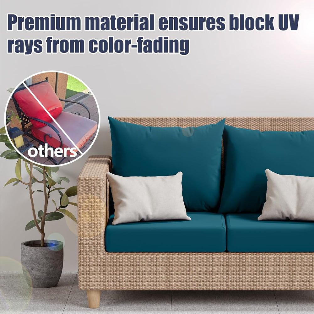 8Pcs Outdoor Cushion Covers, Stretch Patio Furniture Couch Chair Slipcovers