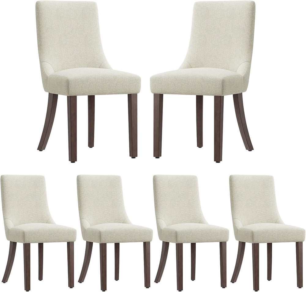 MALOL Wooden Dining Chairs Set of 6, Upholstered Kitchen & Dining Room Ch...