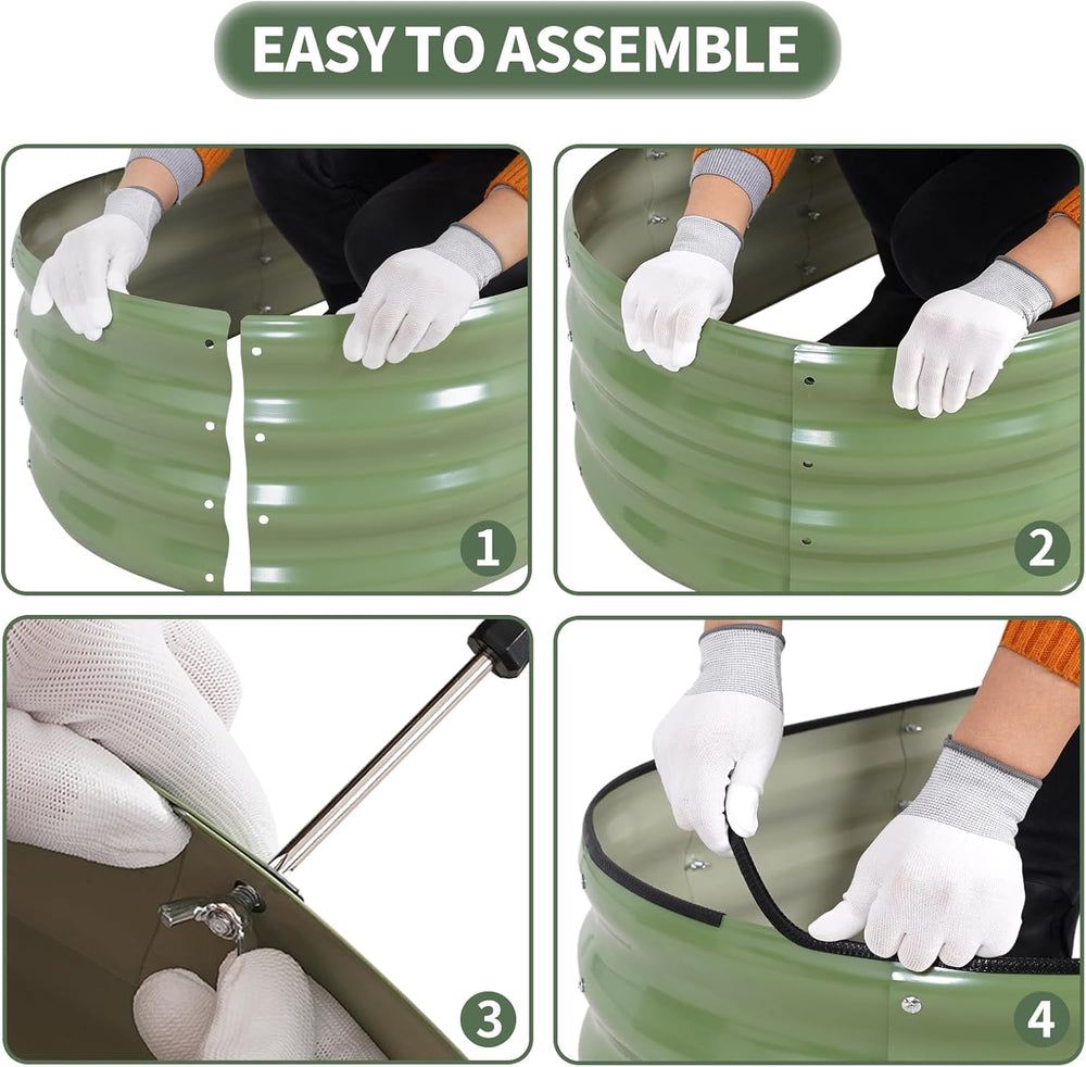 1MORE Galvanized Raised Garden Bed Outdoor,Planter Bed 4x2x1ft,Green,2-Pk