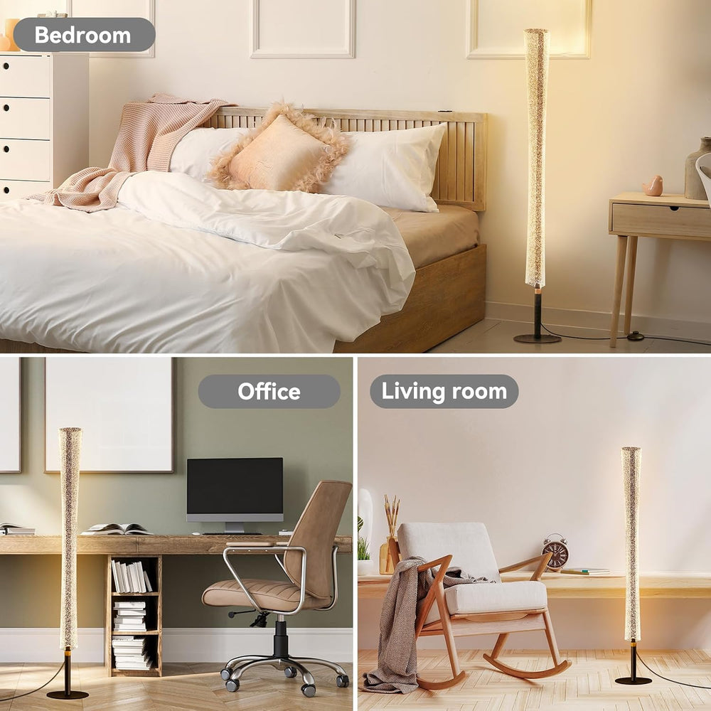 NUÜR Modern Black Floor Lamp, Dimmable LED Standing Lamp with Remote