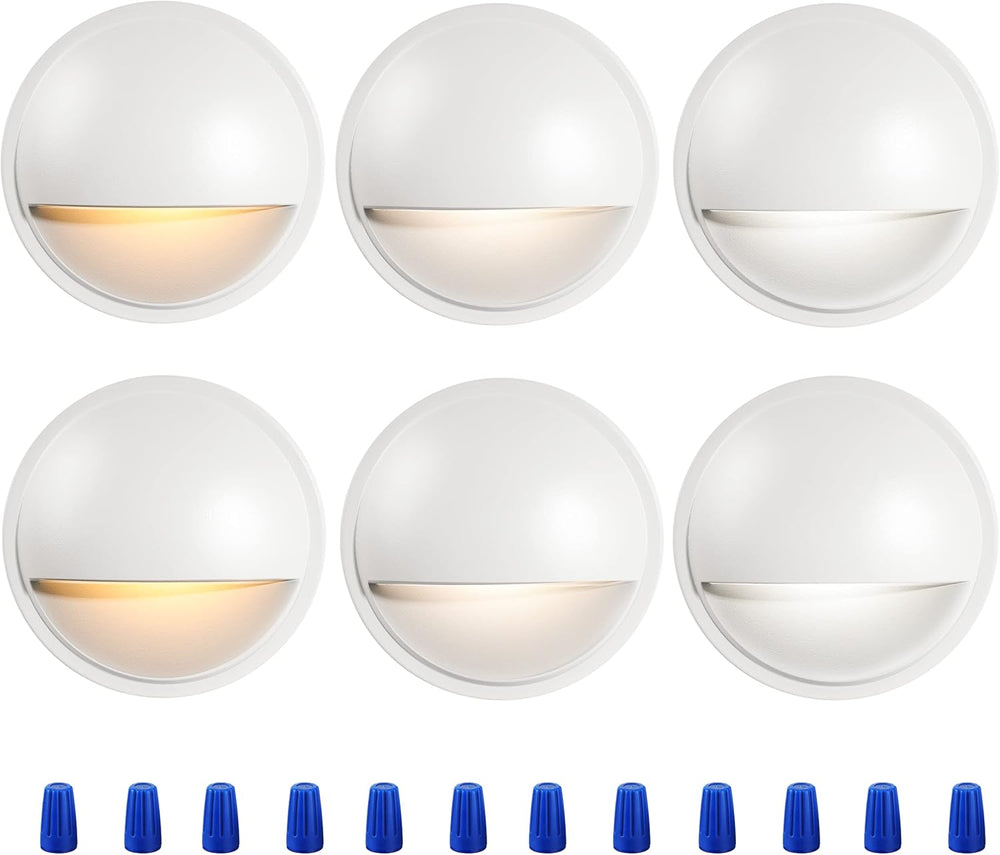 CLOUDY BAY [6 Pack] 3CCT Low Voltage LED Deck Lights Outdoor,2700K/3500K/5000...