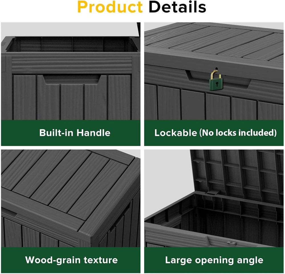 EasyUp 50 Gallon Outdoor Storage Box Waterproof Lockable Deck Boxes
