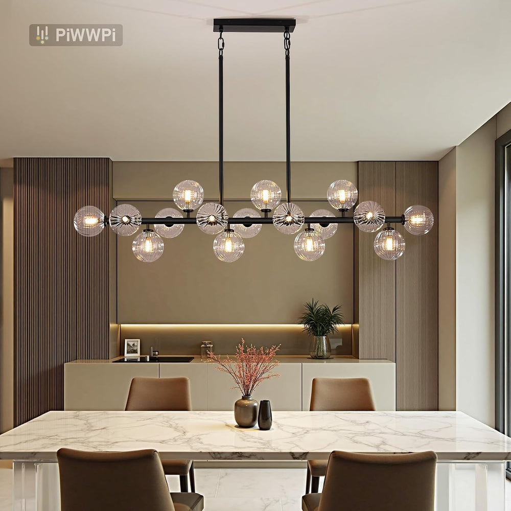 Large Linear Chandeliers for Dining Room Kitchen Island, 55" Long Light ...