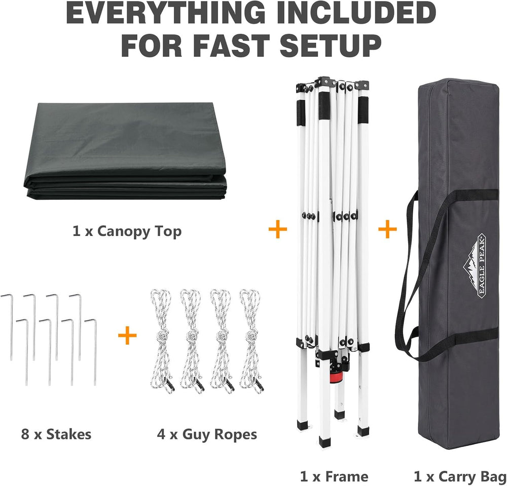 EAGLE PEAK 10x10 Slant Leg Pop Up Canopy Tent, Gray