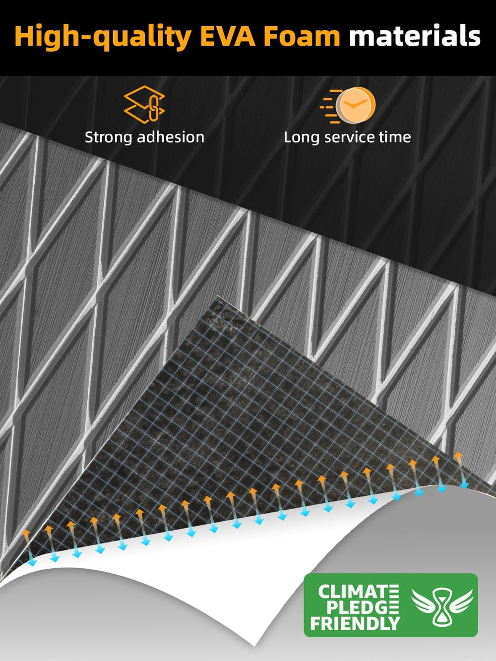 FOCEAN Boat Flooring EVA Foam Boat Decking Marine Mat Non-Slip Self-Adhesive ...