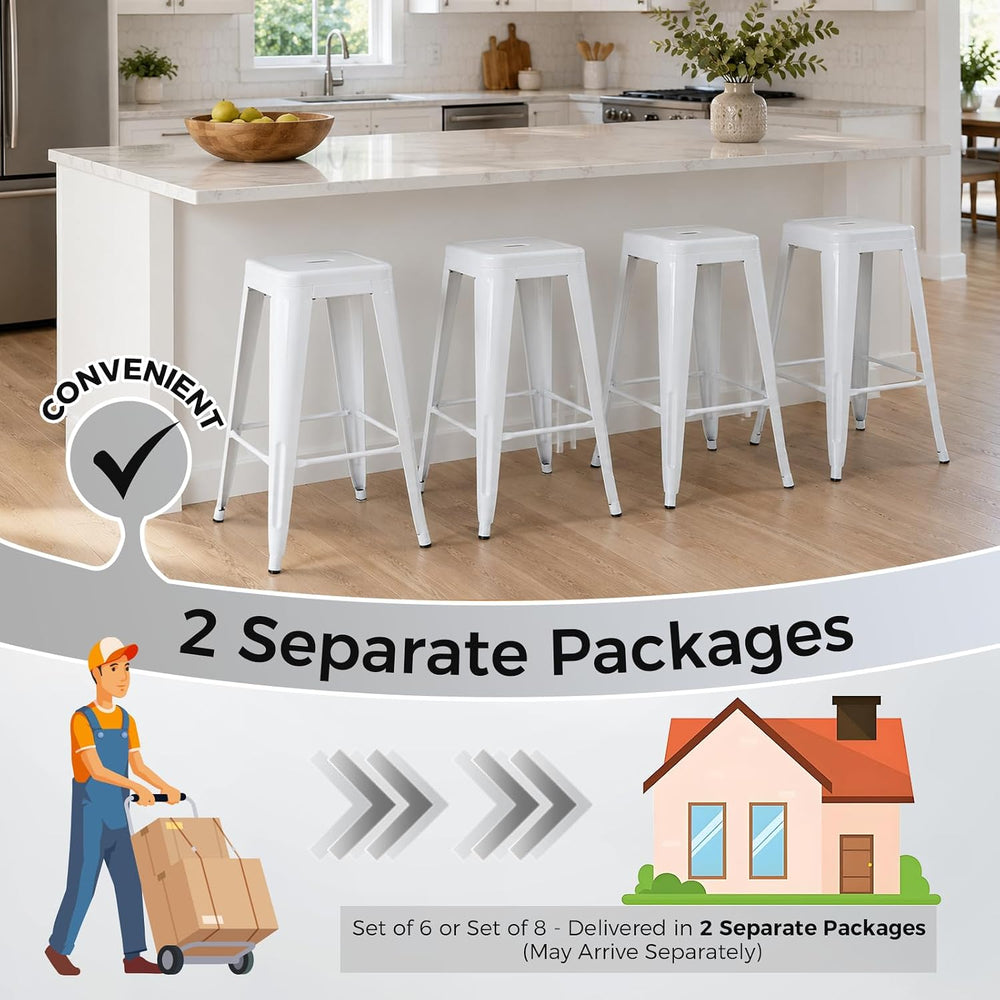 Outdoor Metal Bar Stools 30 Inch Set of 2,Weather-Resistant Patio Bar Stools,...