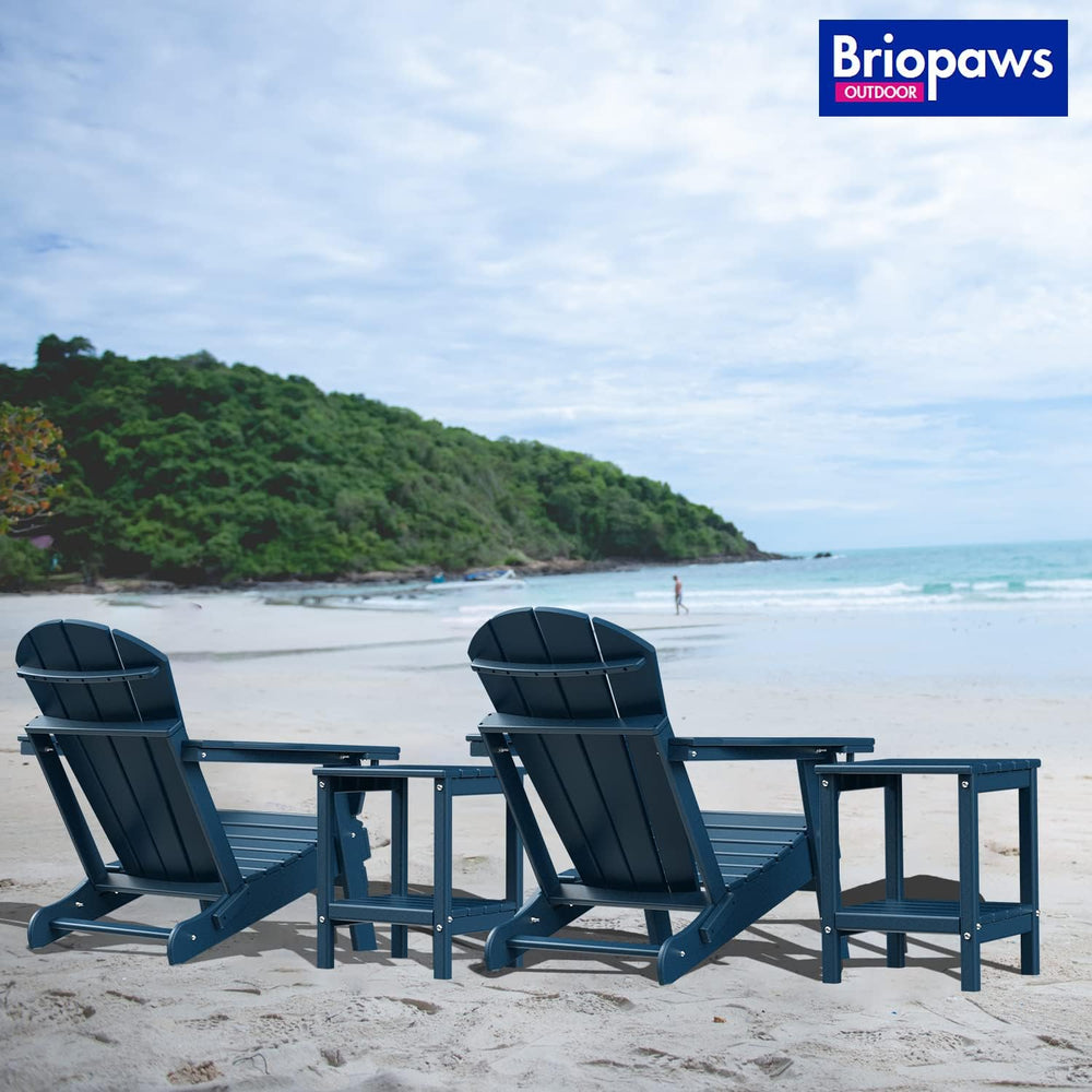 BRIOPAWS Outdoor-Side-Tables | Set of 2 | Small | HDPE Plastic | Patio End-Ta...