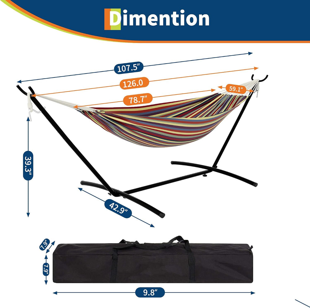 GarveeLife Instant-Setup 2-Person Hammock with Reinforced Steel Frame – Porta...