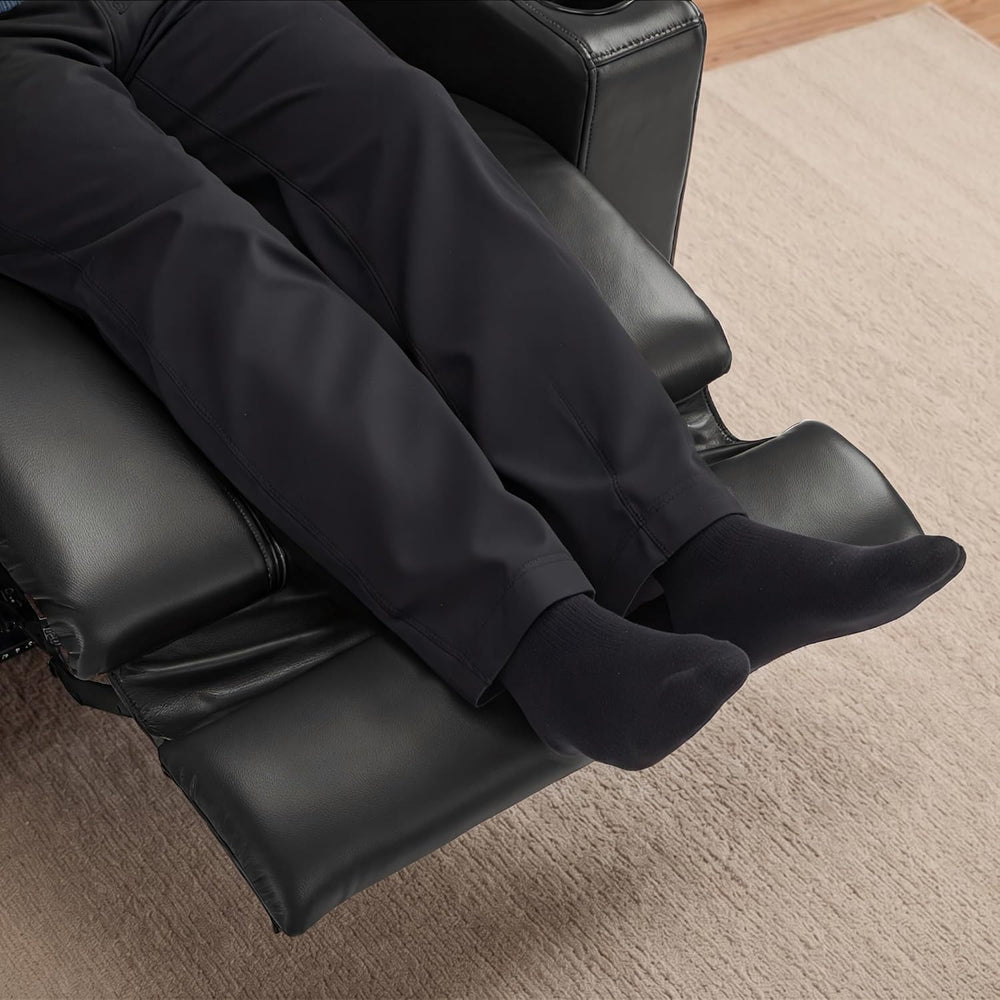 MCombo Oversized Leather Power Recliner Chair for Big and Tall (Black)