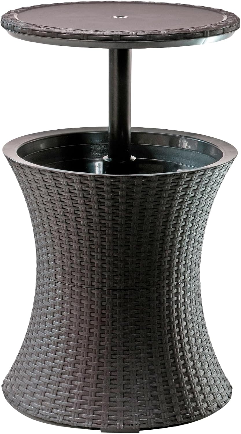 Keter Pacific Cool Bar Outdoor Patio Furniture and Hot Tub Side Table with 7....