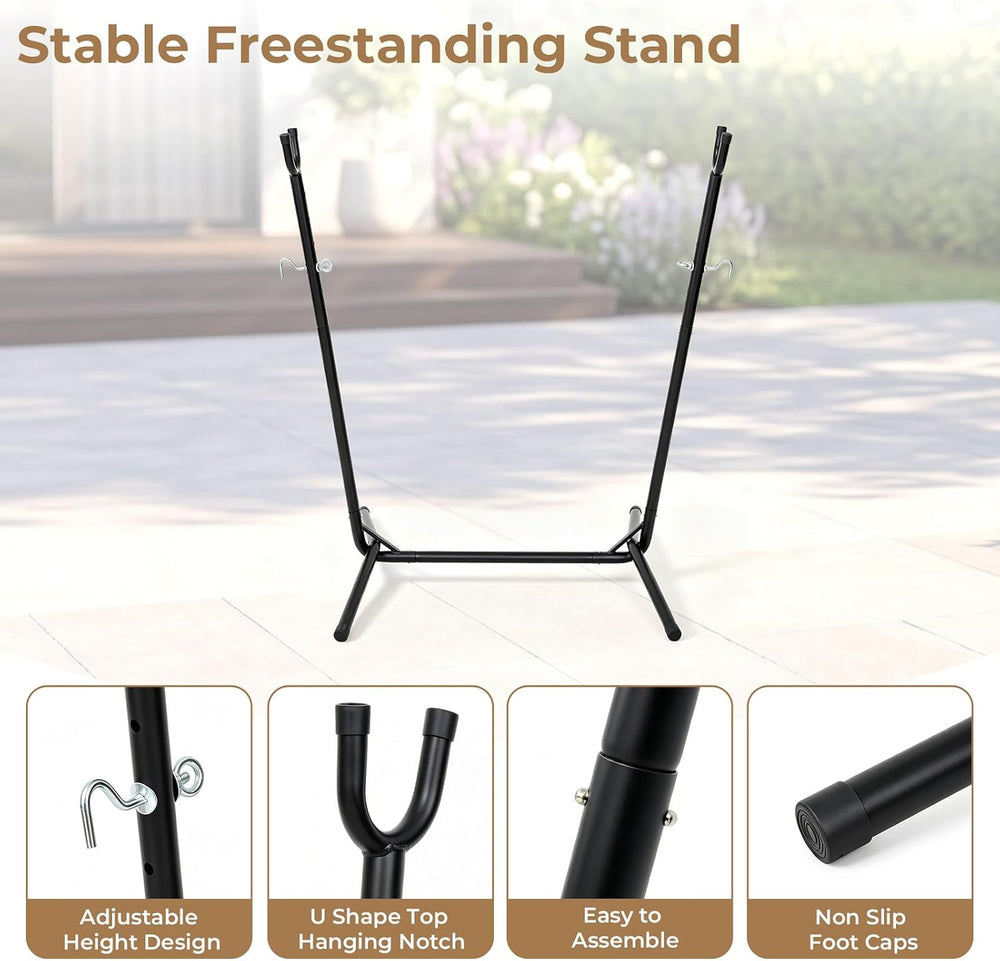 Portable Hammock Chair with Stand, Lightweight Travel Hammock Chair with Stan...