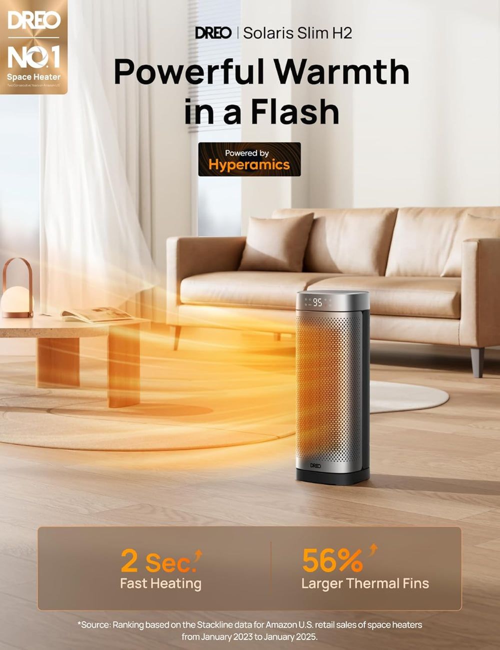 DREO Space Heaters for Indoor Use, Portable Electric Heater for Home Office