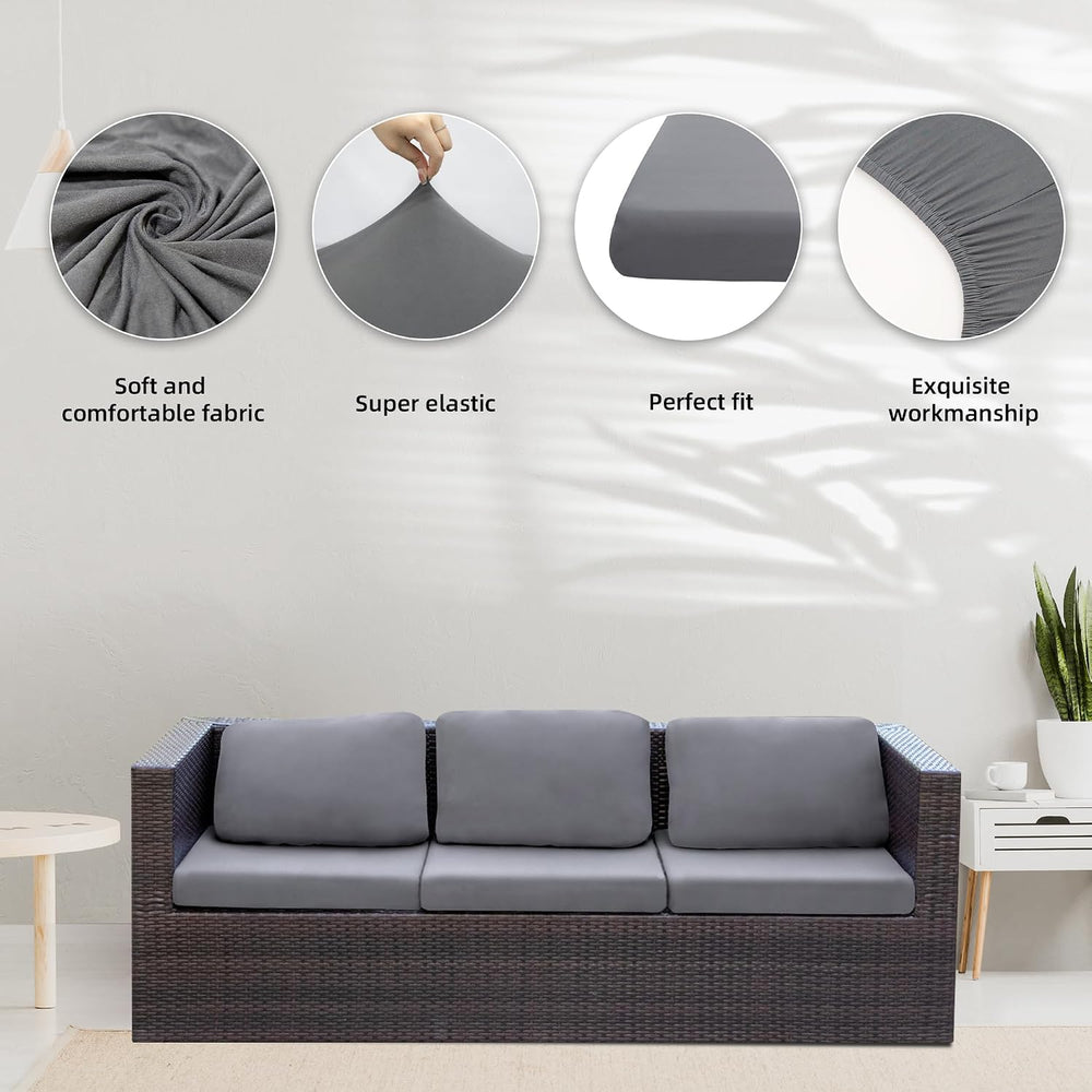 8 Pcs Outdoor Cushion Covers, Patio Sofa Cushion Covers Replacement