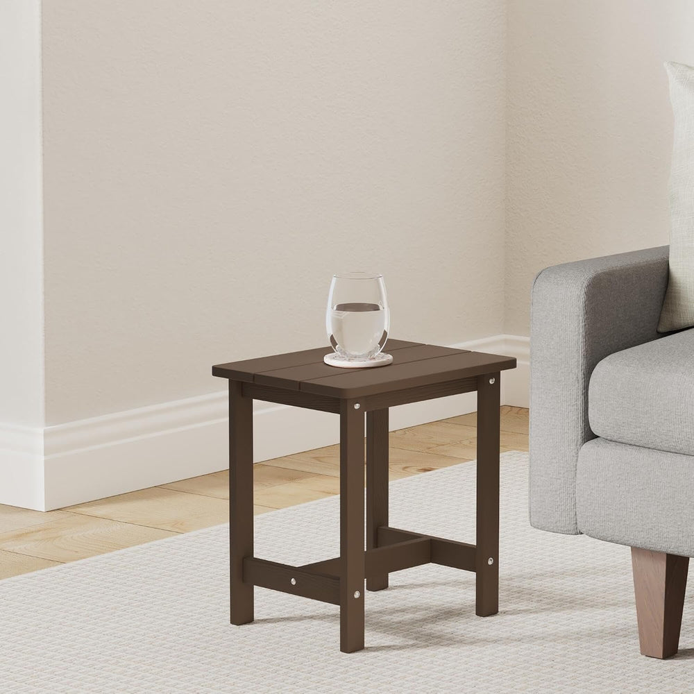 LUE BONA Outdoor Side Table, HDPS Small Outdoor Adirondack Side Tables, Outsi...
