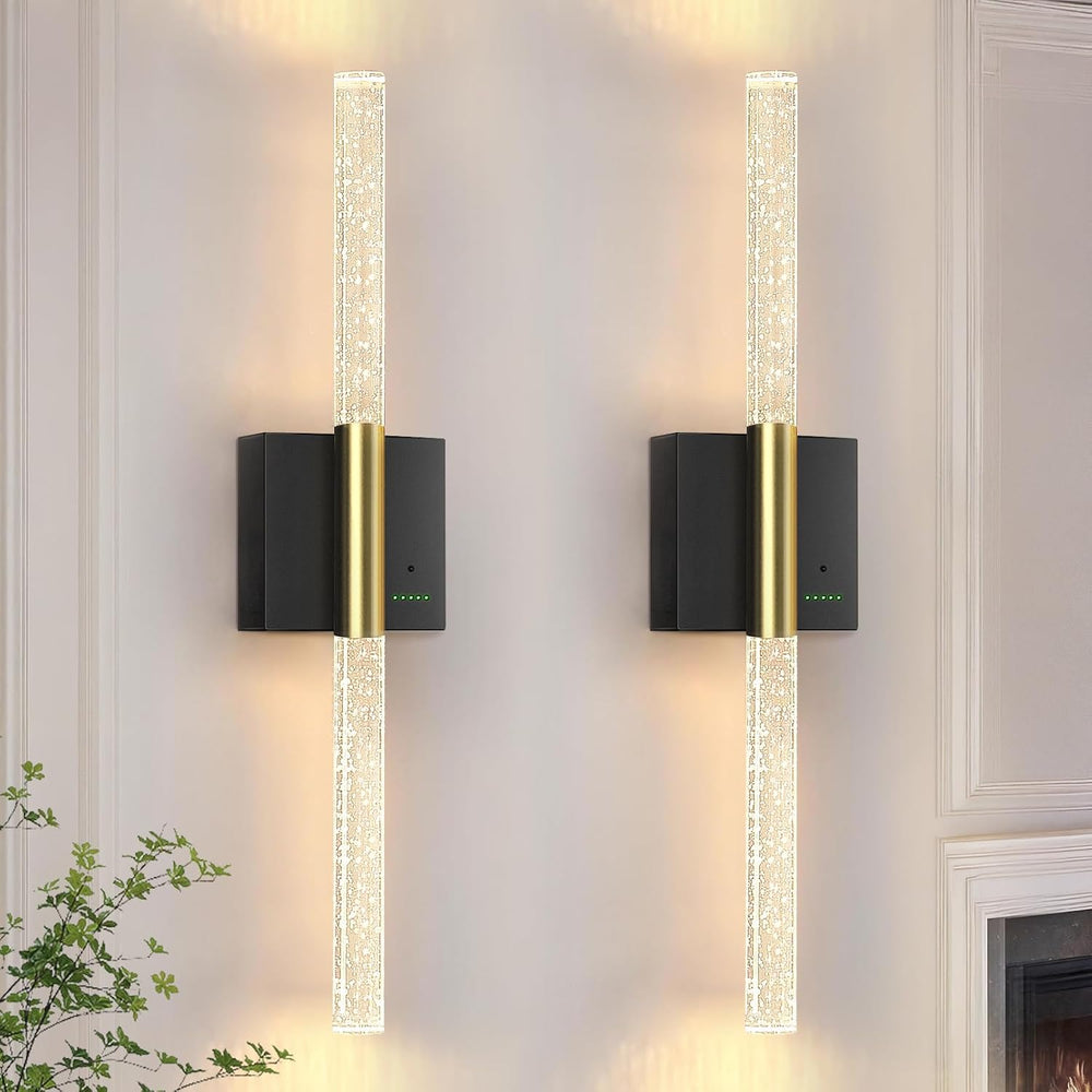 Battery Operated Sconces Set of 2, 28in Rechargeable Wireless Wall Lights