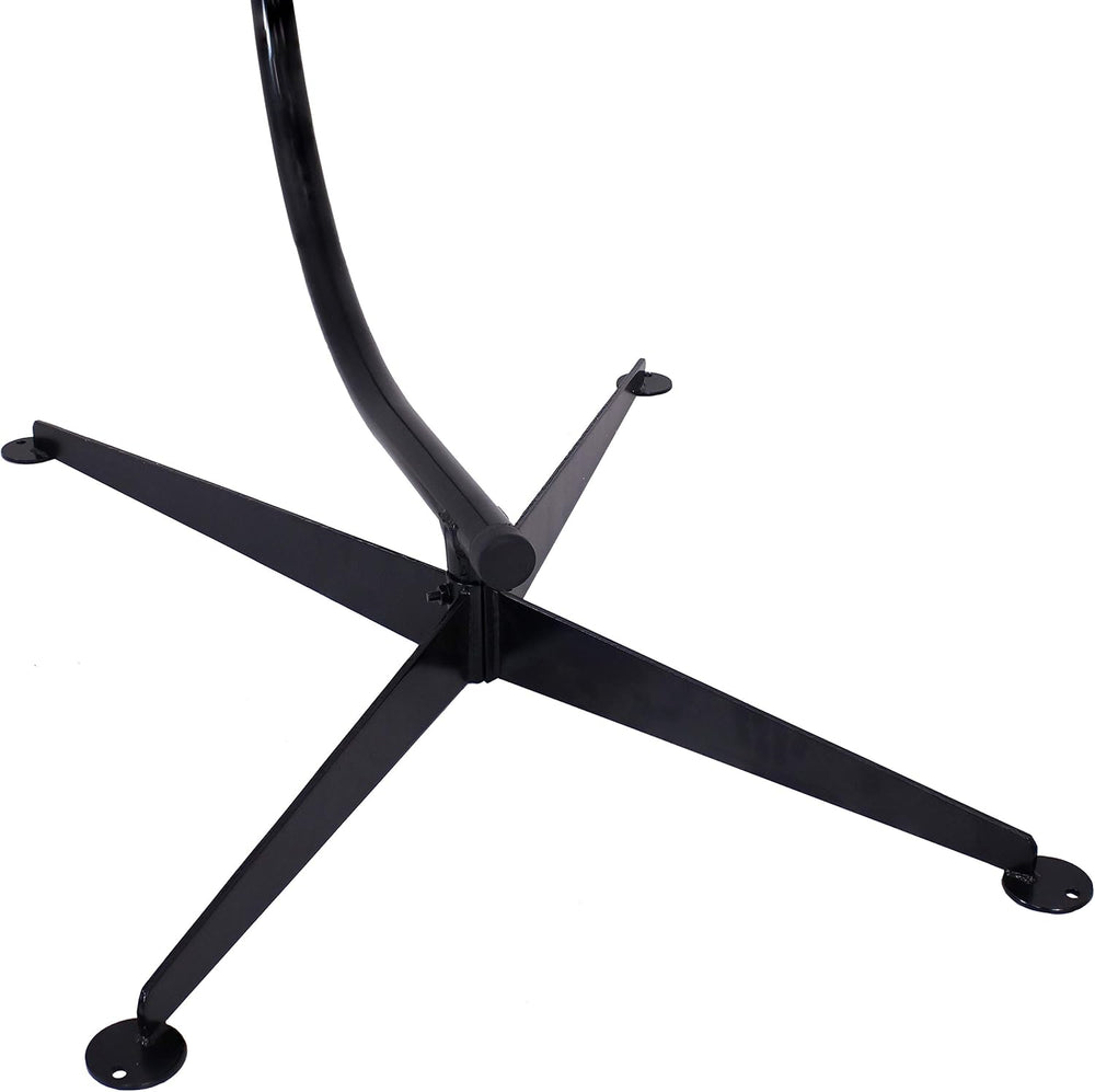 Sunnydaze Steel C-Stand for Hanging Hammock Chair, Black