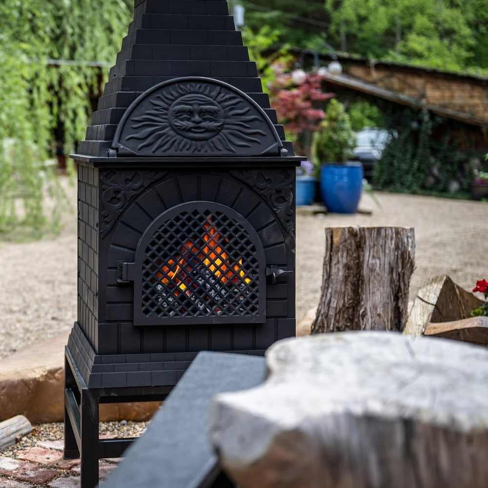 The Blue Rooster Casita Grill Chiminea Outdoor Fireplace Wood Burning Firepit...