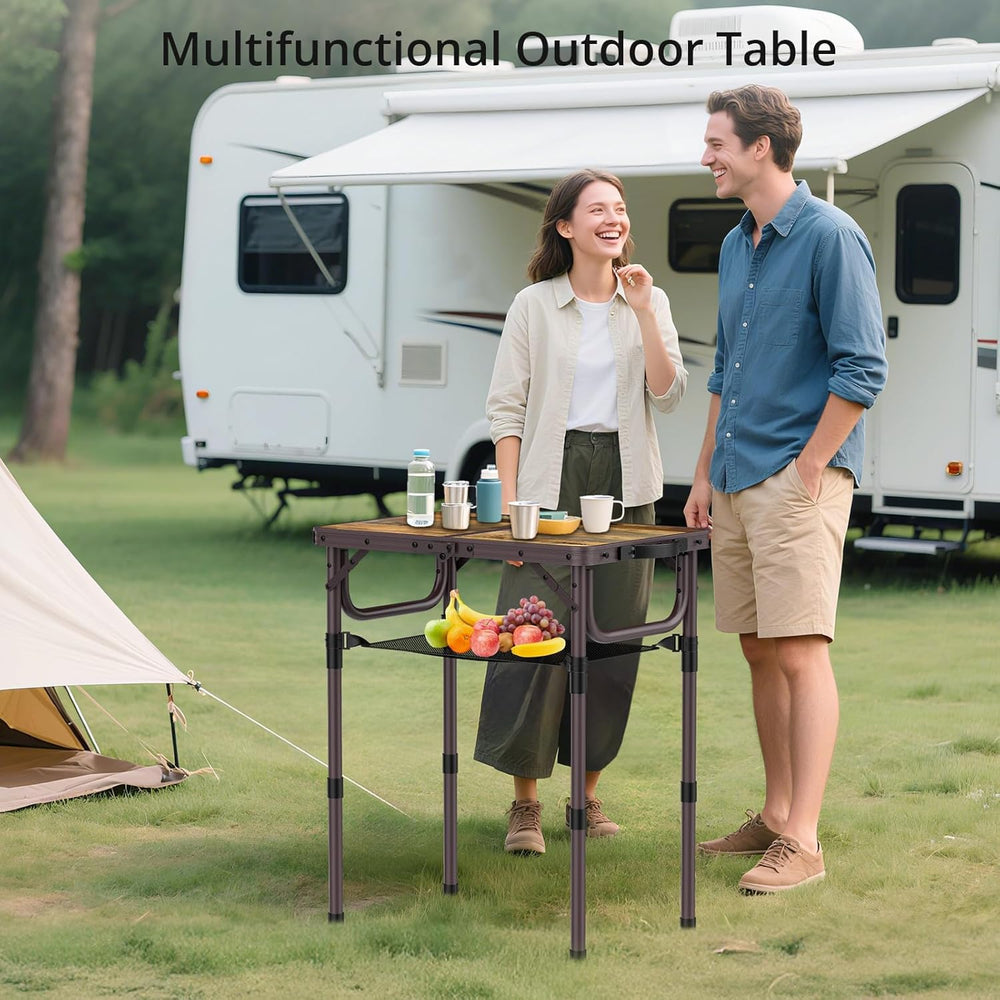 Anbte 2ft Camping Folding Table, 24" X 16" Aluminum Small Portable ...