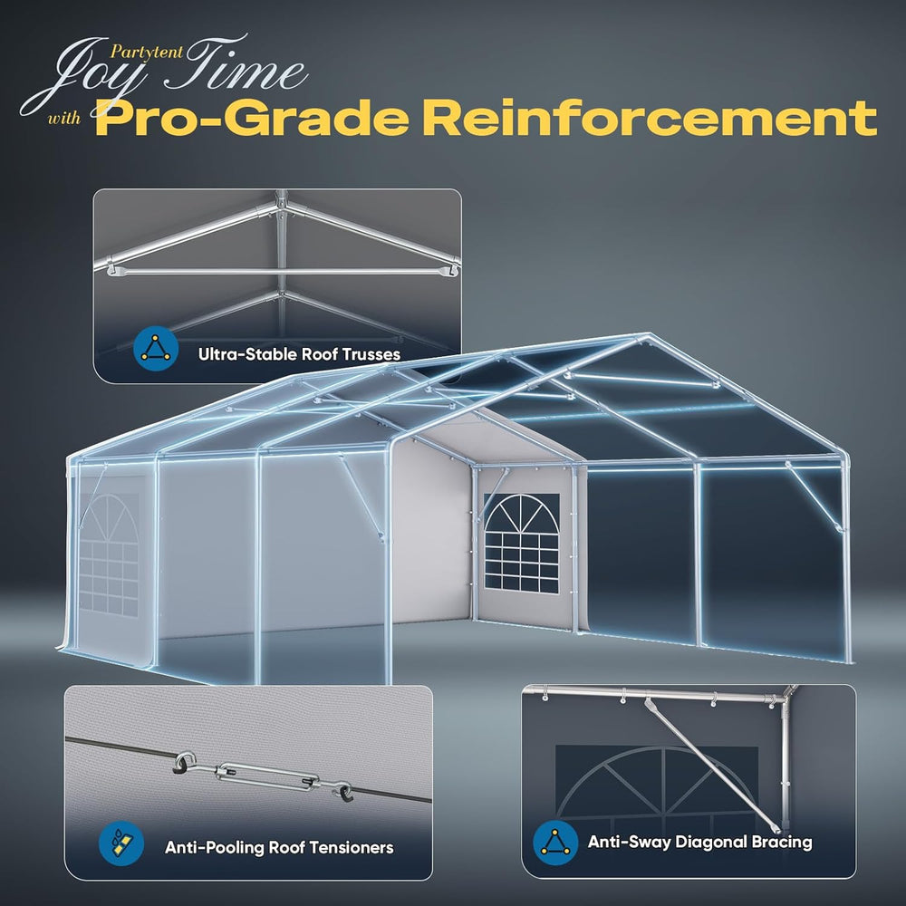 Quictent Premium 20x20 Reinforced Heavy Duty Party Tent with 3 Storage Bags