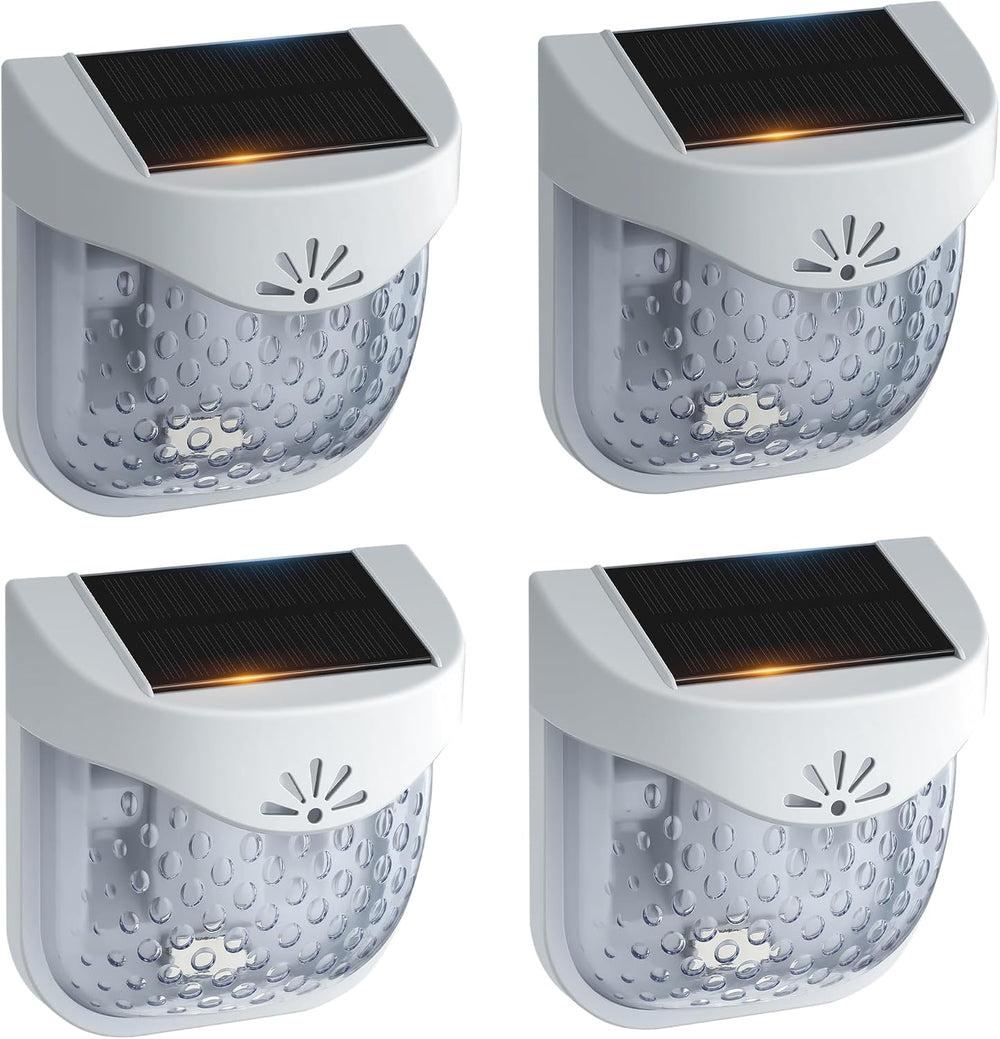Solar Outdoor Garden Lights, Waterproof LED Deck Lighting 3000K, Gray