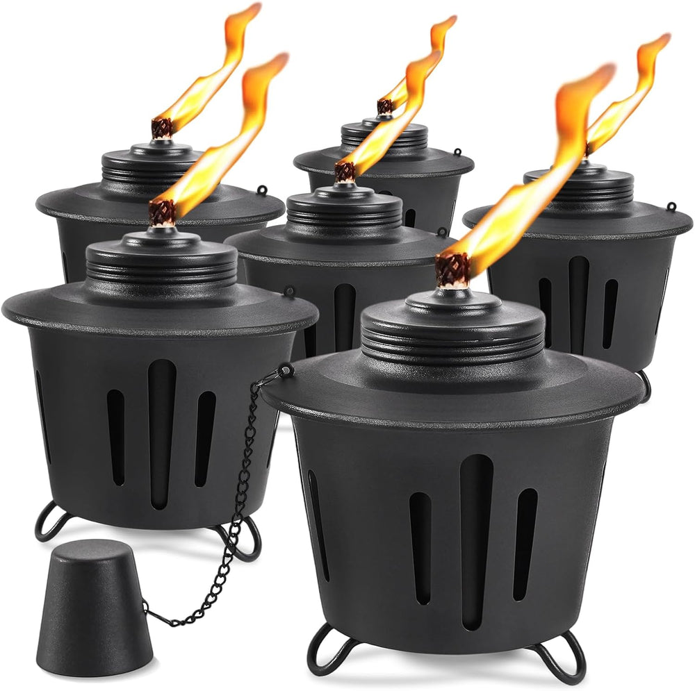 6 Pack Citronella Table Top Torches, 15oz Mini Fire Pit Tabletop Torch for Ou...