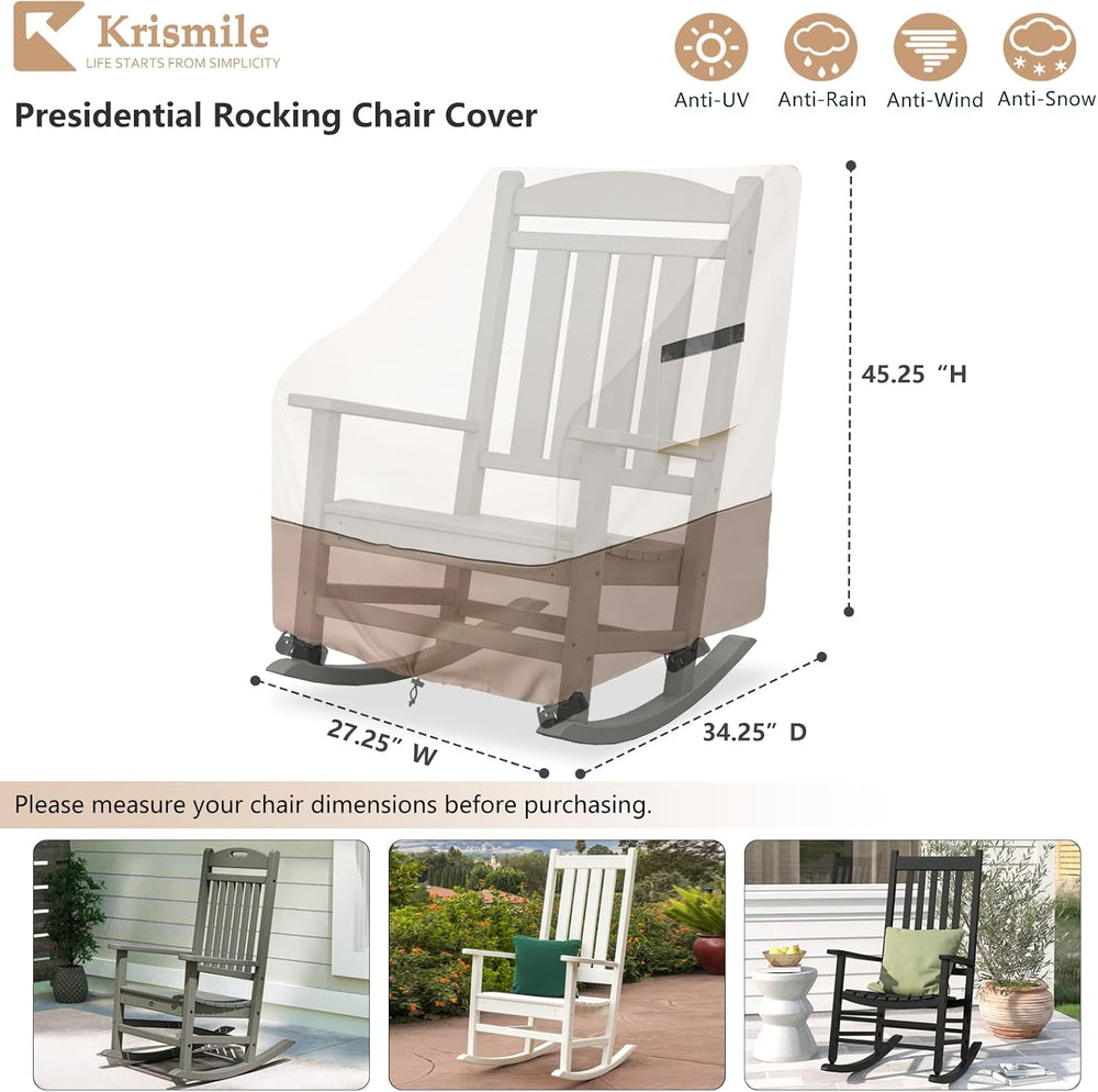Outdoor Rocking Chair Cover 2 Pack,Heavy Duty Waterproof Patio Rocking Chairs...