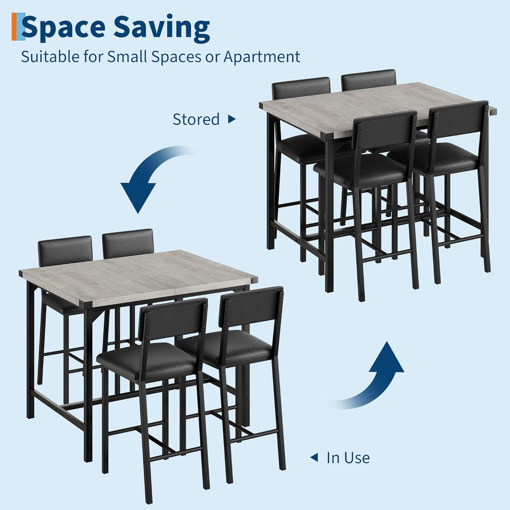 GarveeHome Dining Table Set for 4 with Corner Protector, Kitchen Table Set w/...