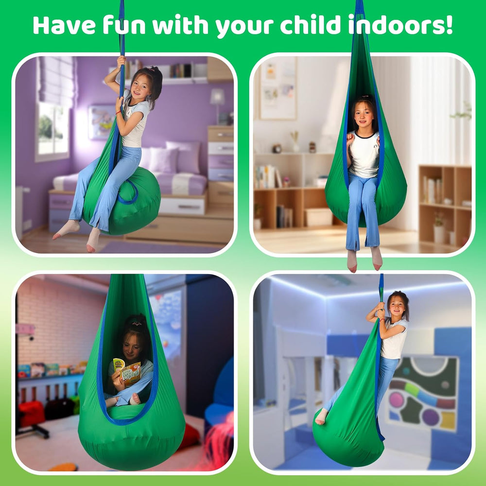 Sensory Pod Swing Hanging Seat Hammock Chair (Green)