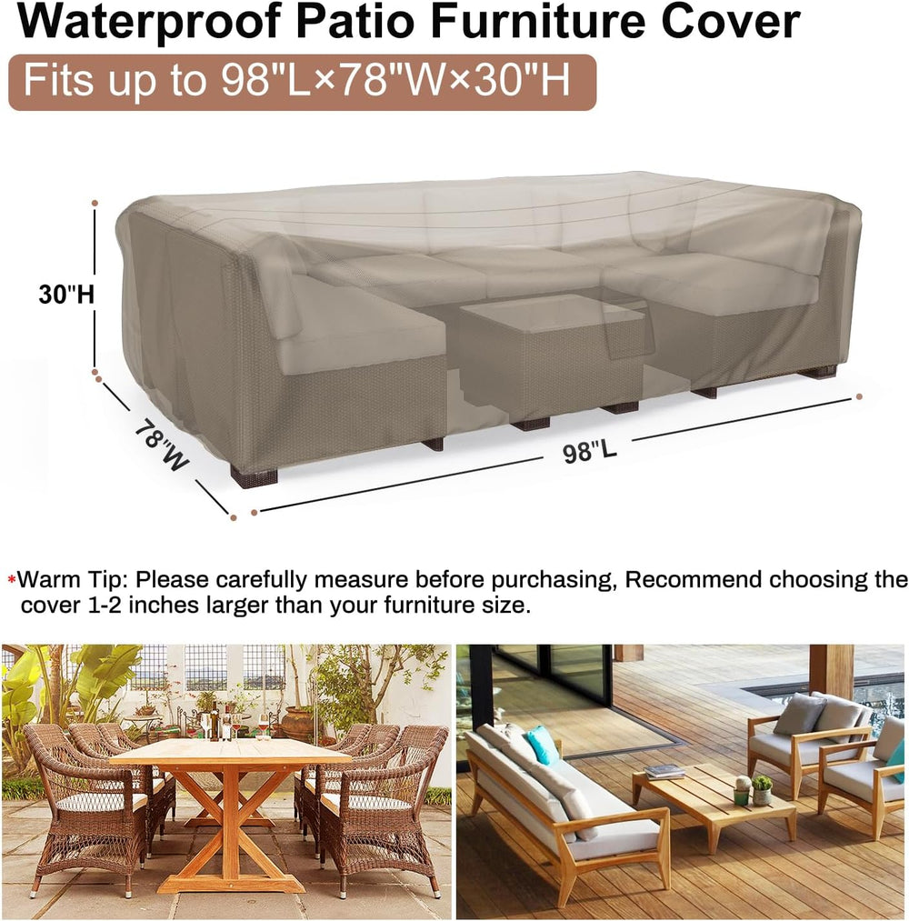 Mrrihand Outdoor Patio Furniture Covers Waterproof 98"Lx78"Wx30&quo...
