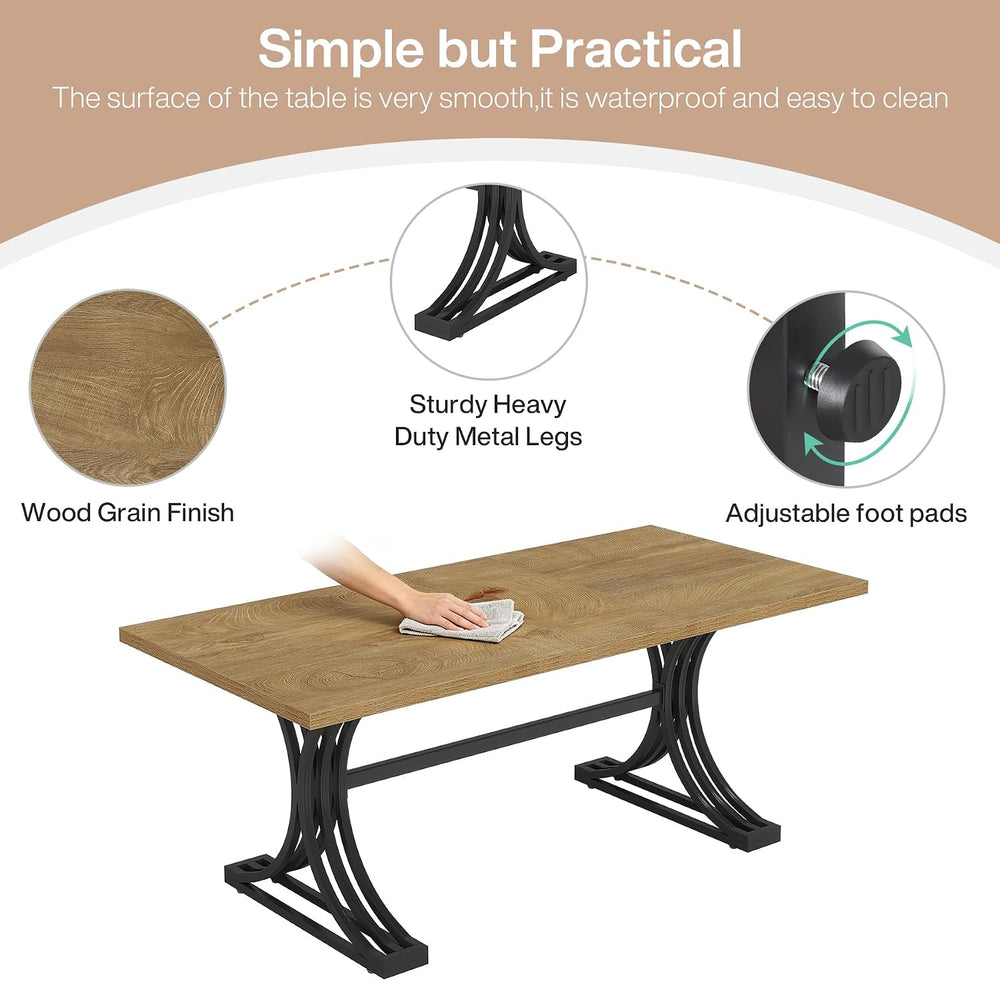 Tribesigns 63-Inch Rectangular Dining Table for 4 to 6, Modern Kitchen Table ...