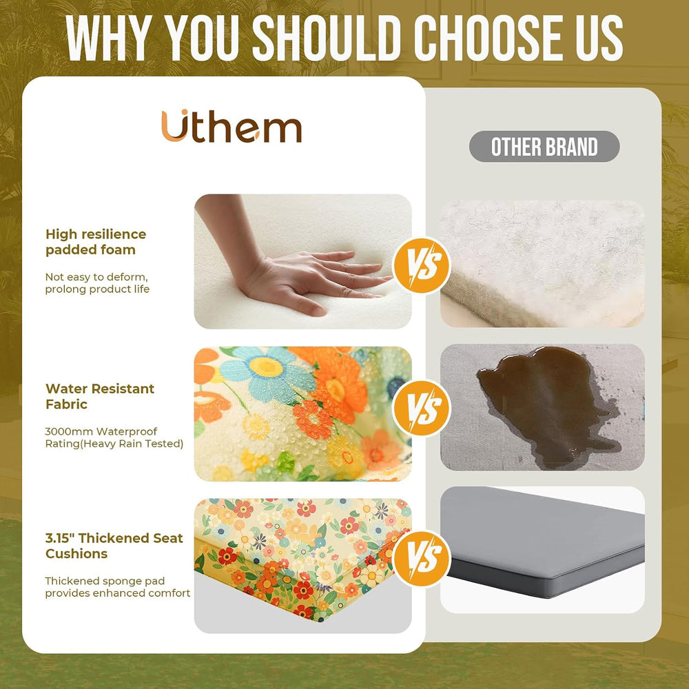 Outdoor Chaise Lounge Chair Cushions Waterproof 72x21x3 Daisy