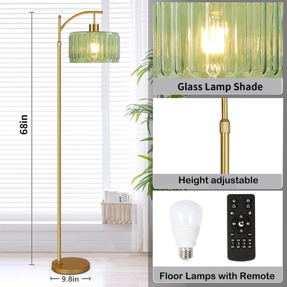 QIYIZM Floor Lamp for Living Room,Bedroom,Gold Dimmable Standing Lamp with Re...