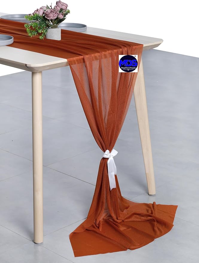 MDS Halloween Chiffon Table Runner - 5 Pack, 29 x 170 Inches, 14ft Each - She...
