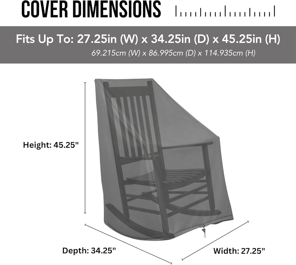 Shine Company Weatherproof Outdoor Rocking Chair Cover Set of 2, 100% Woven P...