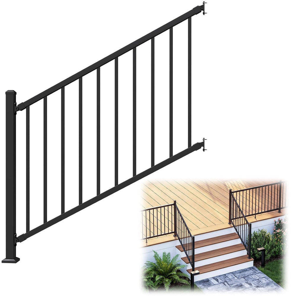 36 in. H x 4 ft. W Modular Aluminum Stair Railing Kits with Post