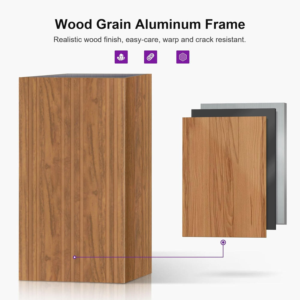 PURPLE LEAF Outdoor Gazebo 12' x 16' with Drainage System, Wood Grain...