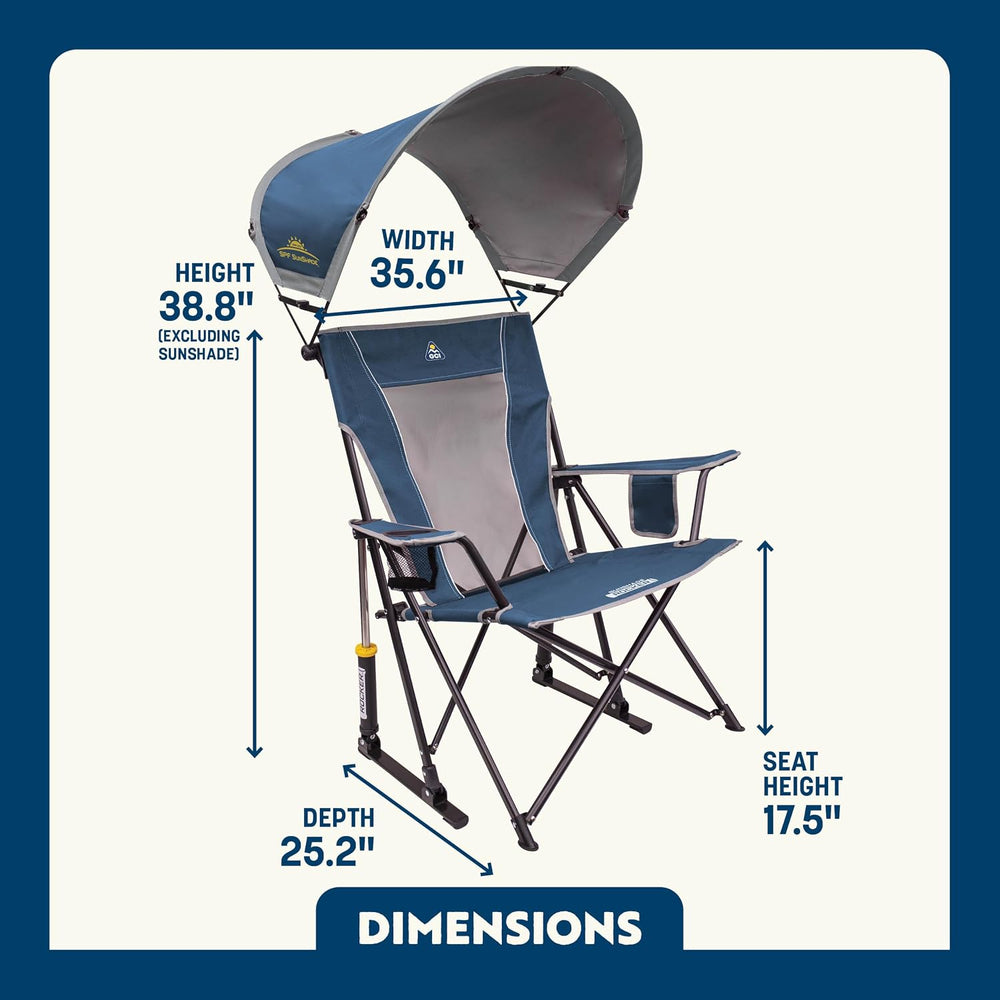 GCI Outdoor Sunshade Rocker Outdoor Rocking Chair with Canopy