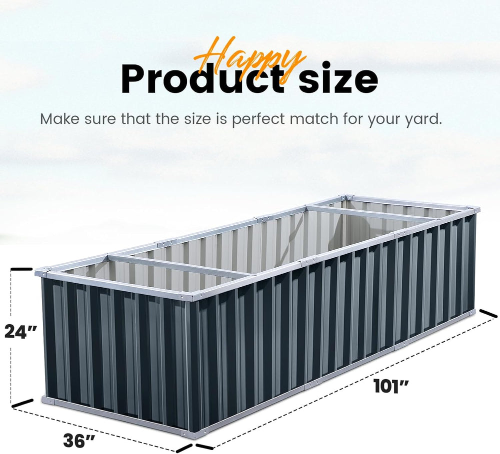 KING BIRD Raised Garden Bed Heightened for Deep-Rooted Plants 101x36x24 in