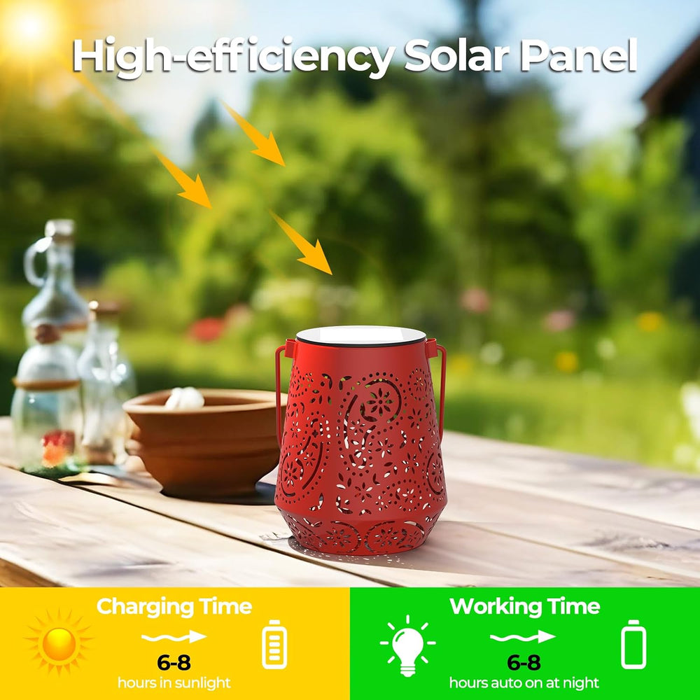 Solar Lanterns 4 Pack Outdoor Waterproof Solar Lights, Auto ON/Off Lanterns