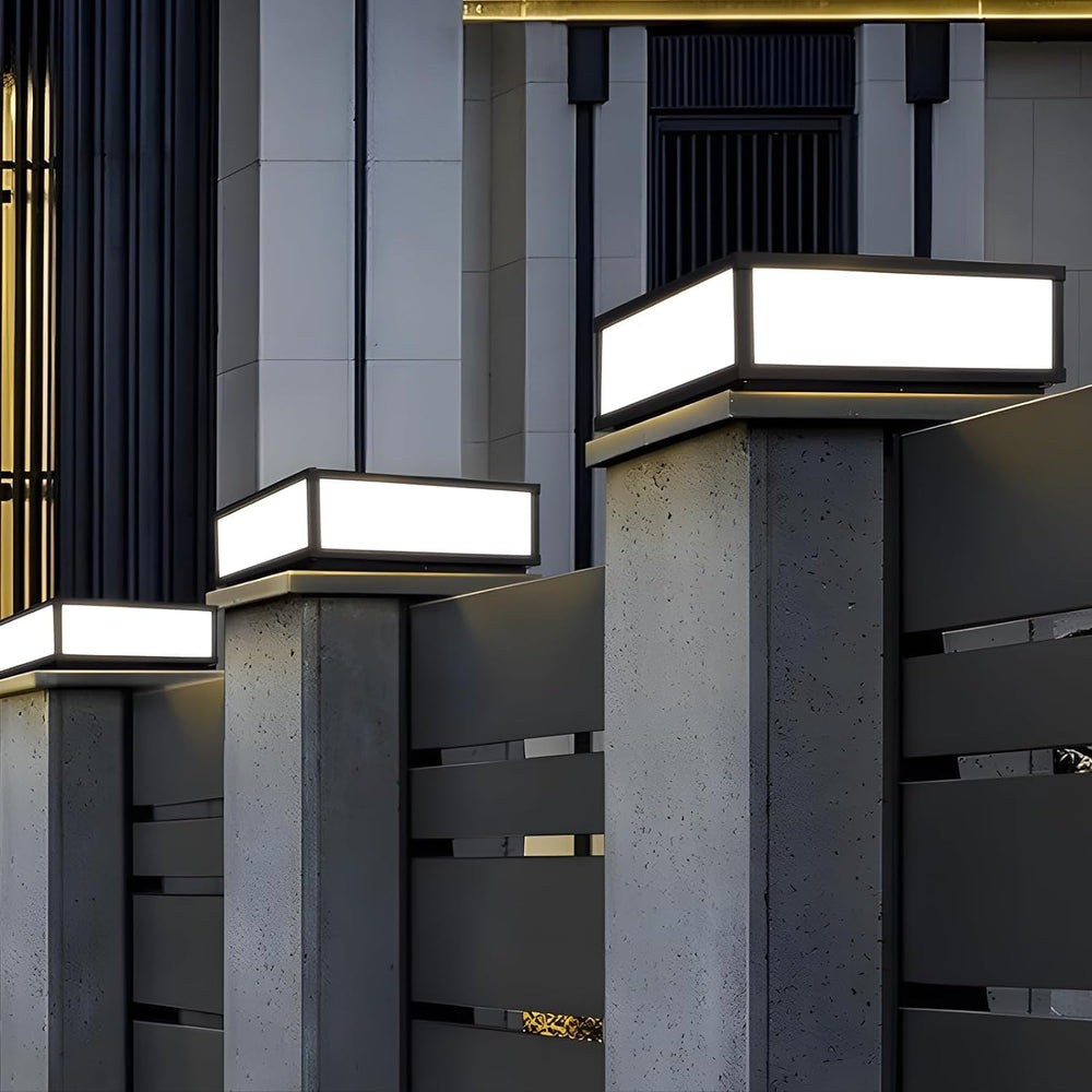 Outdoor Modern Post Light, LED Fence Deck Cap Light High Voltage Wired Lanter...