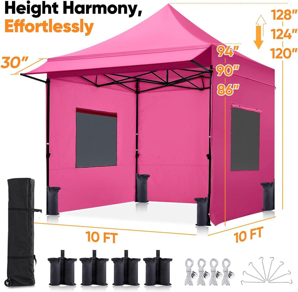 Quictent 10x10 Heavy Duty Pop up Canopy Tent with 3 Removable Sidewalls