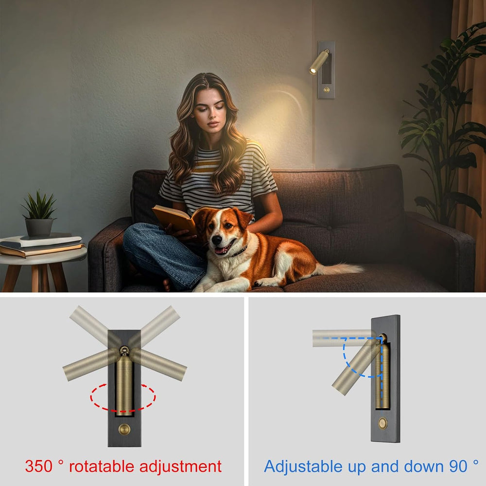 LED Bedroom Lamp Headboard Wall Light Sconce, Bedside Reading Light Recessed ...