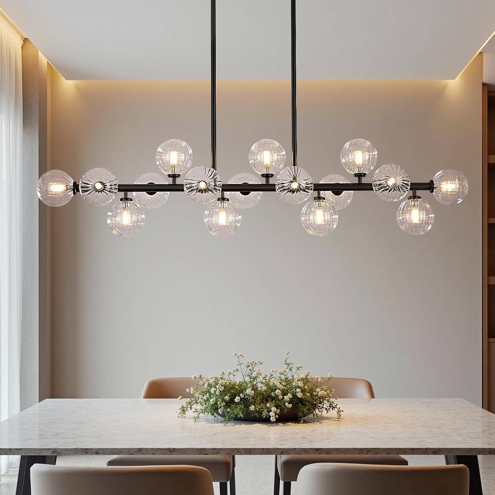 Large Linear Chandeliers for Dining Room Kitchen Island, 55" Long Light ...