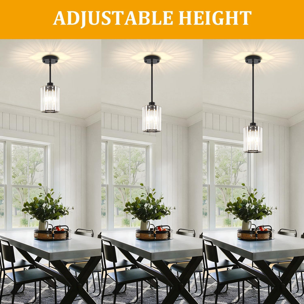 Black Pendant Lights Kitchen Island Modern Crystal Hanging Pendant Light
