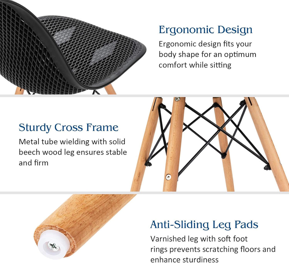 Giantex Set of 4 Modern Dining Chairs, Outdoor Indoor Shell PP Lounge Side Ch...